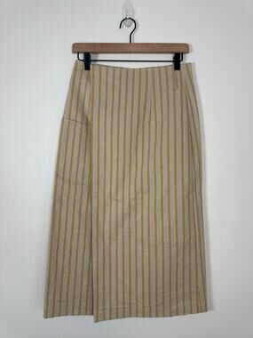 Striped Beige and Mustard Mini Skirt